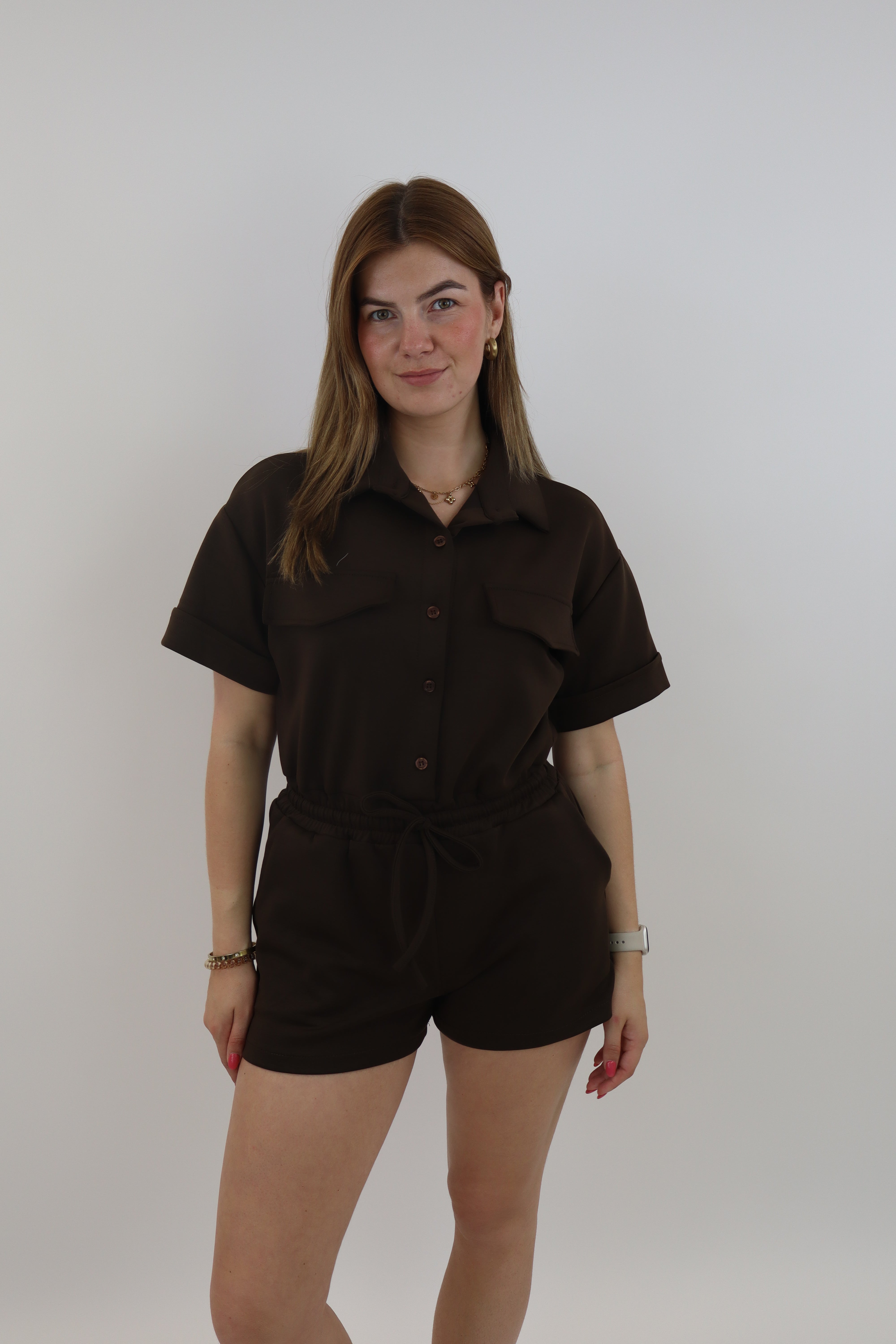 Marie Jogging Playsuit Bruin
