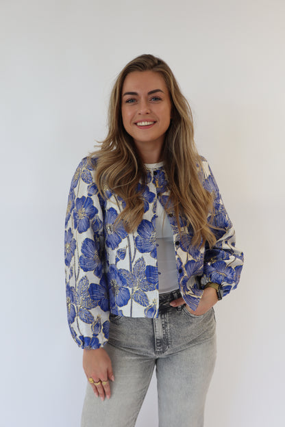 Dana Flower Top Cobalt
