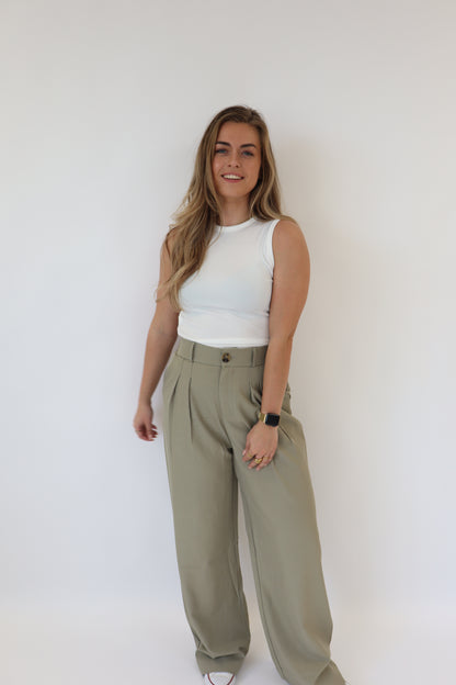 Mona Pantalon Olijf