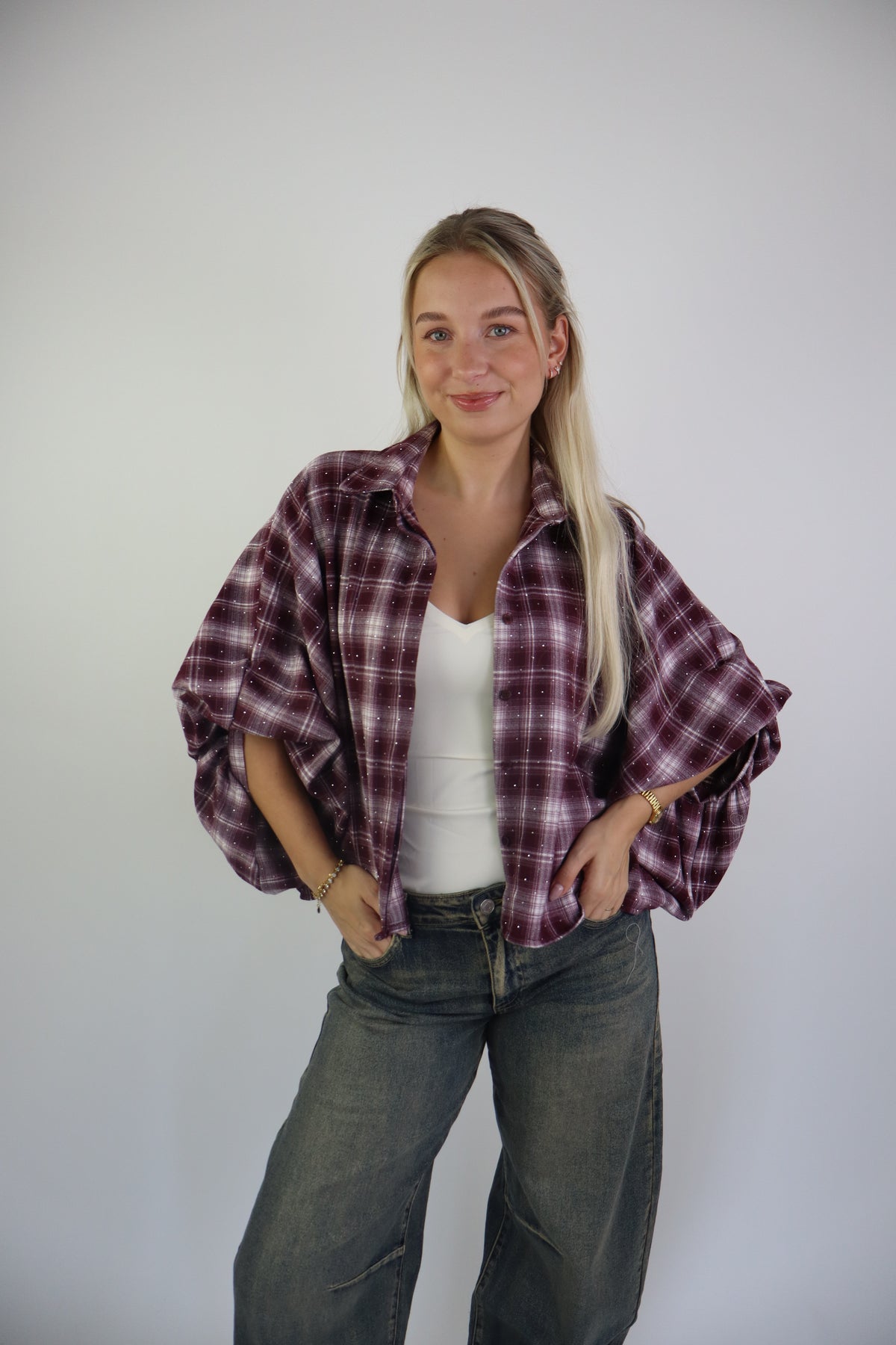Wendy Glitter Blouse Bordeaux