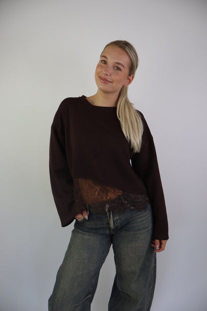 Marilyn Lace Sweater Brown