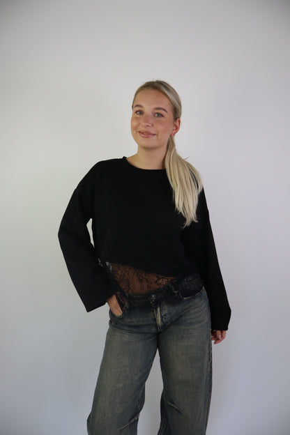 Marilyn Lace Sweater Black