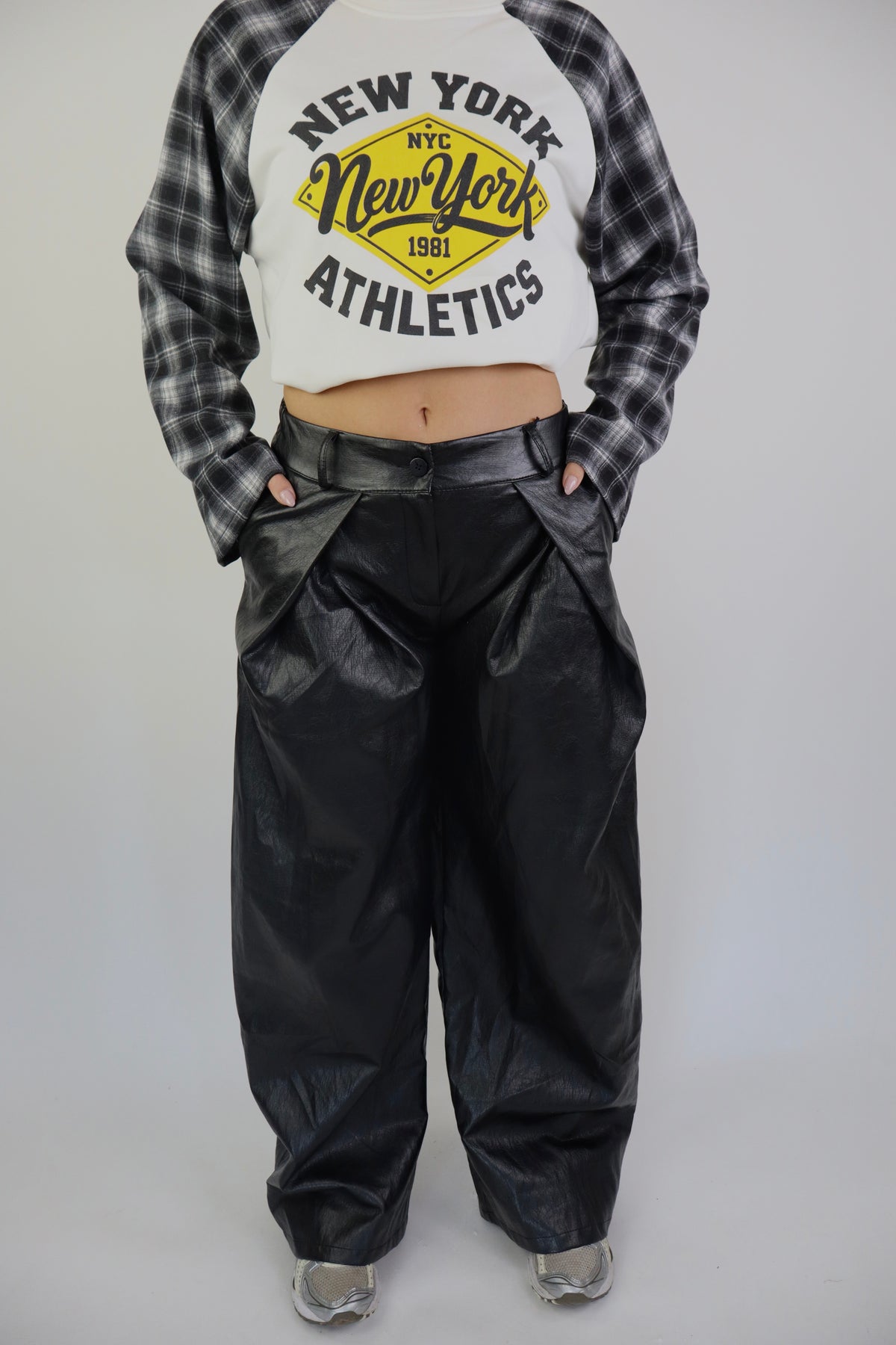 Lizzie PU Broek Zwart