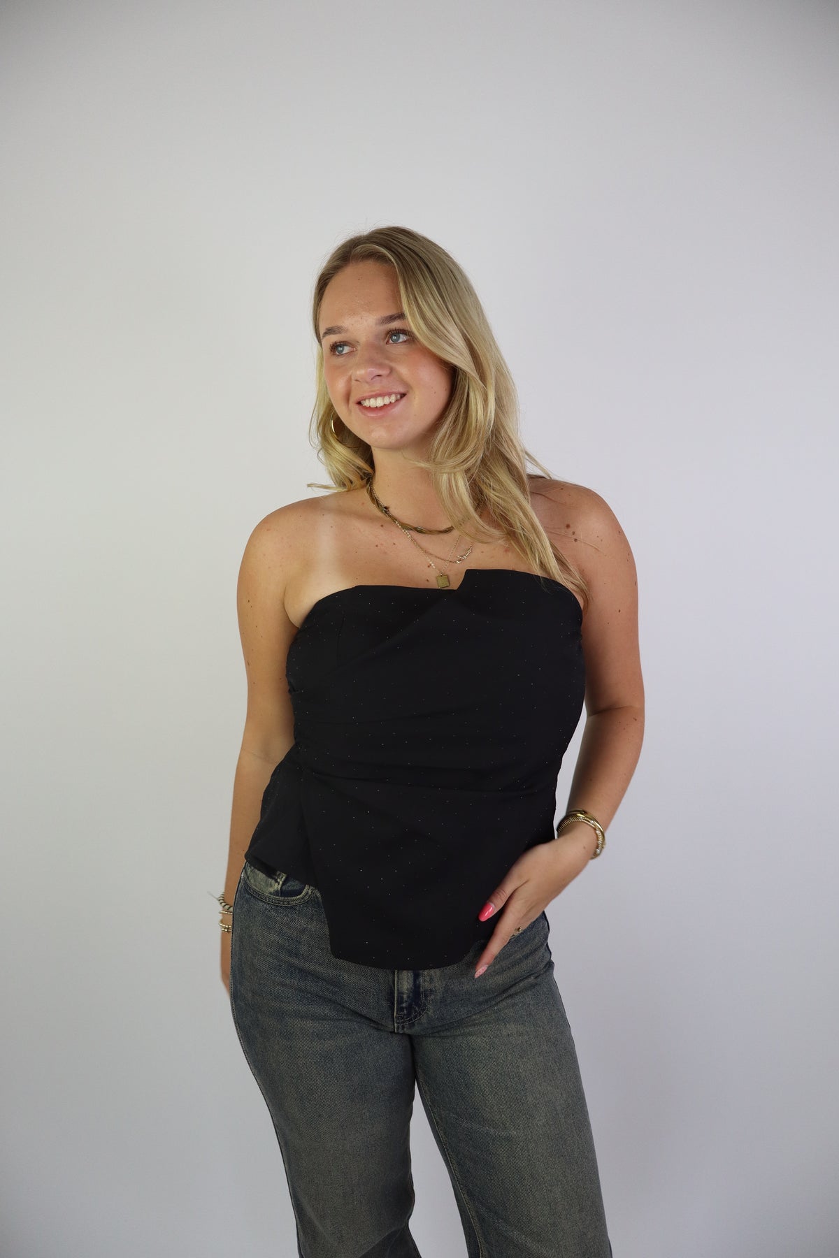 Sara Stras Top Black