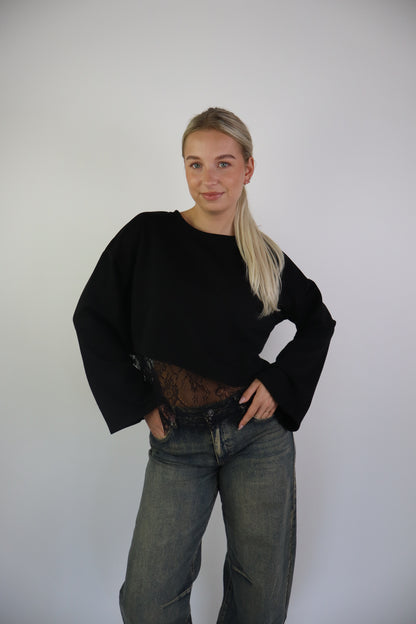 Marilyn Lace Sweater Black