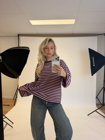 Atelier Club Longsleeve Bruin/Roze