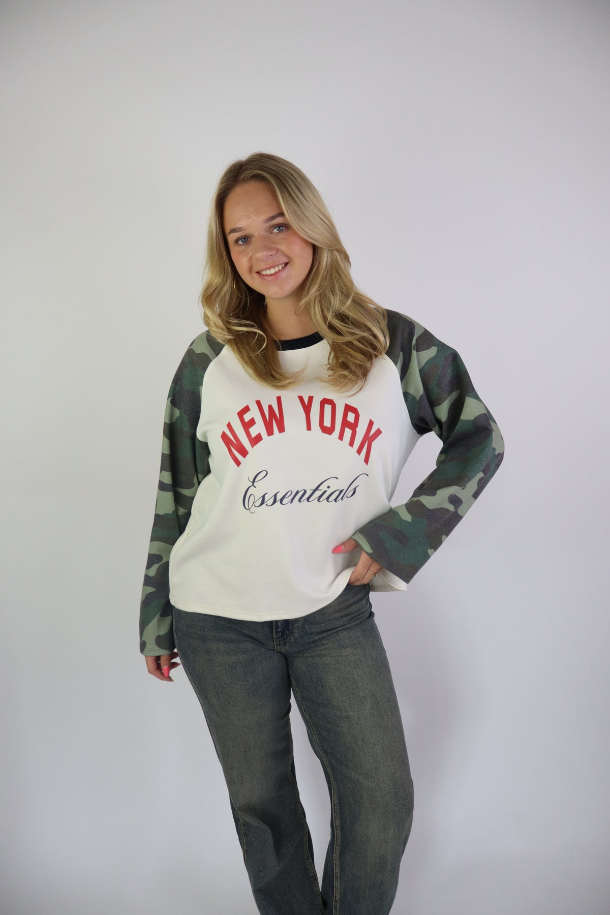 New York Army long sleeve Navy/Rood