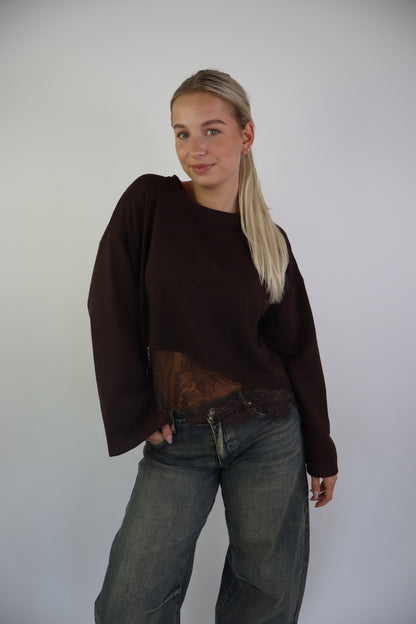 Marilyn Lace Sweater Brown