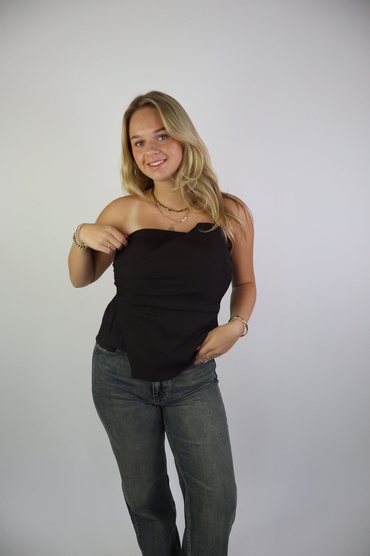 Sara Stras Top Brown