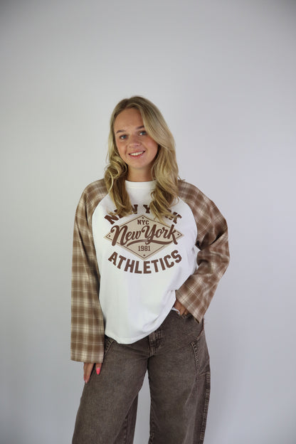 New York Sweater Geruit Beige