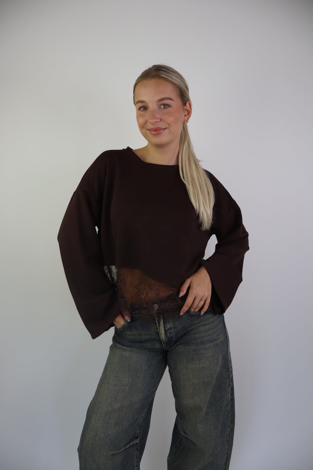 Marilyn Lace Sweater Brown