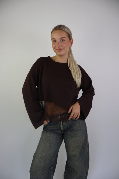Marilyn Lace Sweater Brown