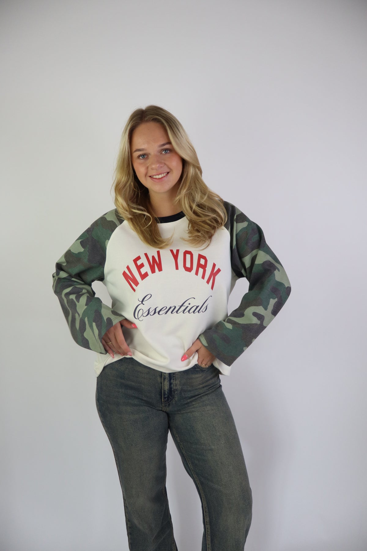 New York Army long sleeve Navy/Rood