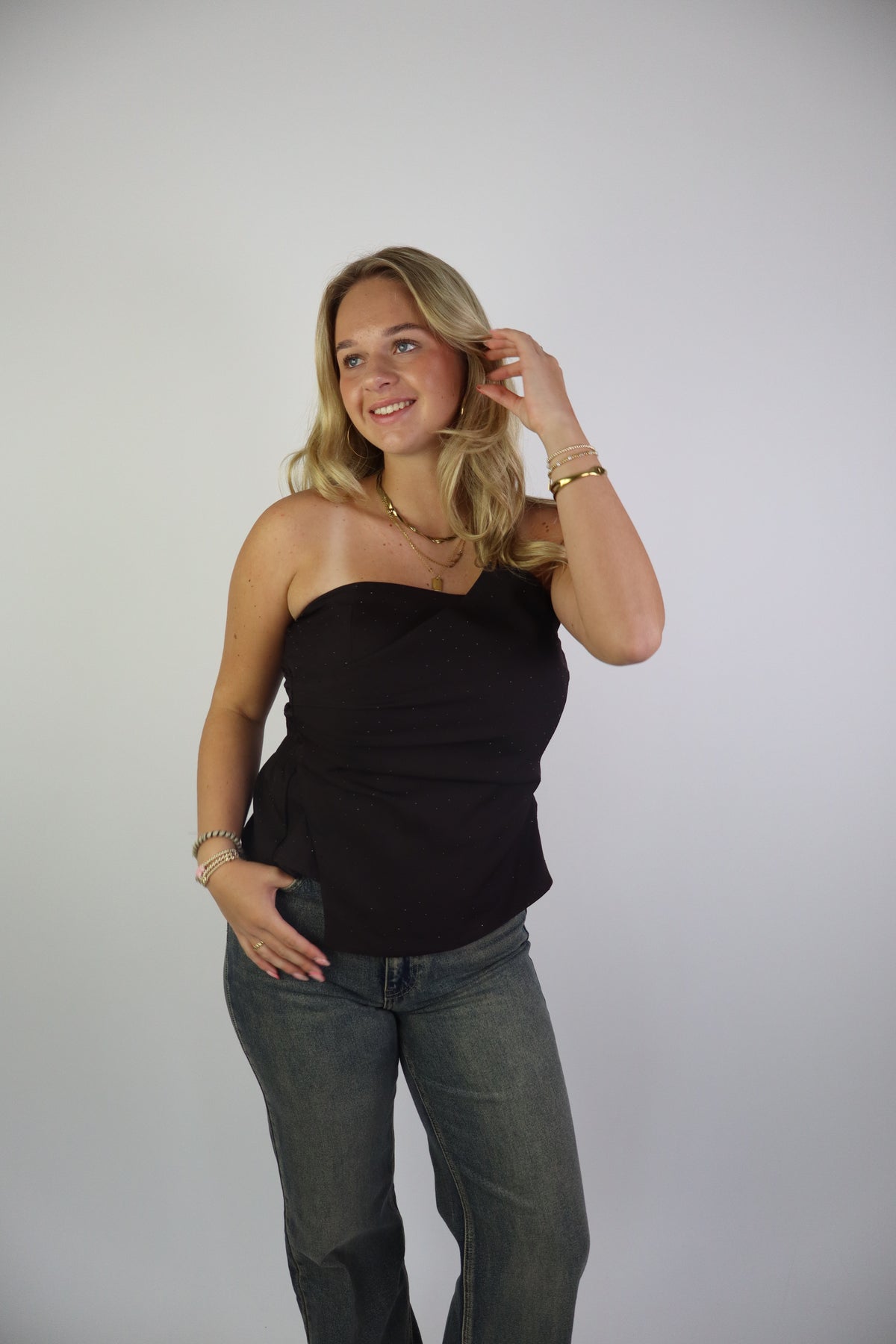 Sara Stras Top Brown