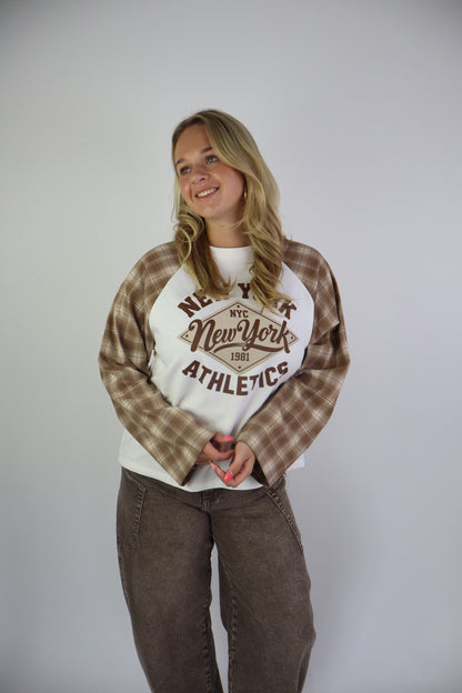New York Sweater Geruit Beige