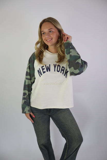 New York Army longsleeve Beige/Navy