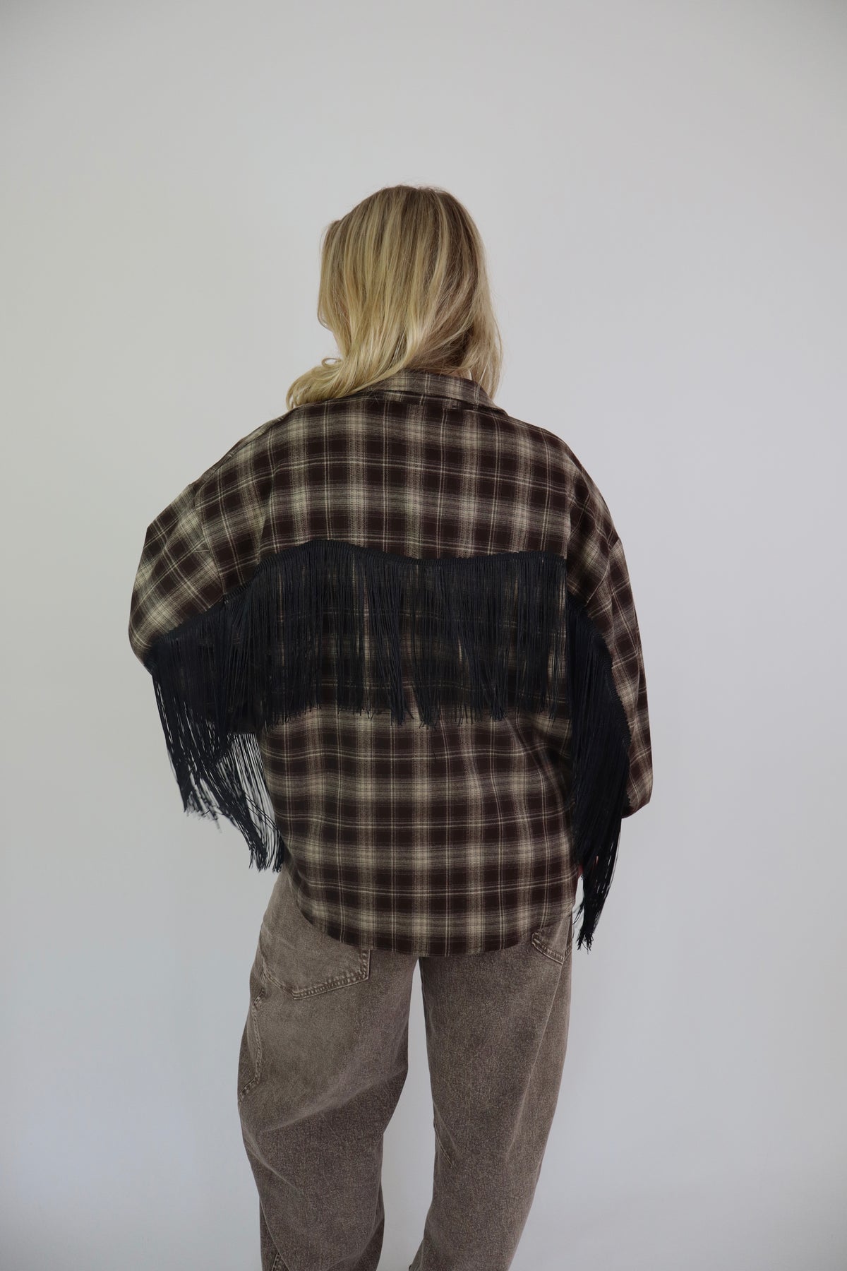 Yente Franje Blouse Bruin