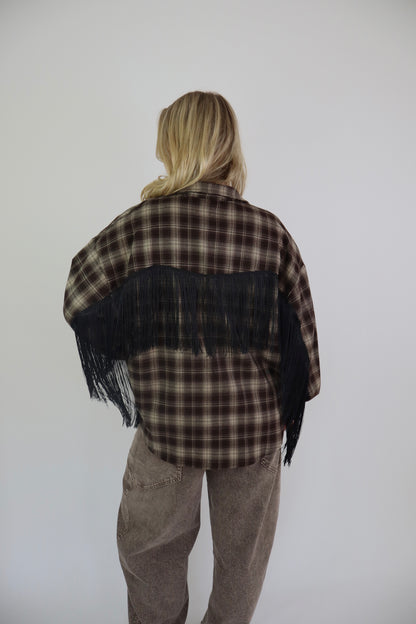 Yente Franje Blouse Bruin